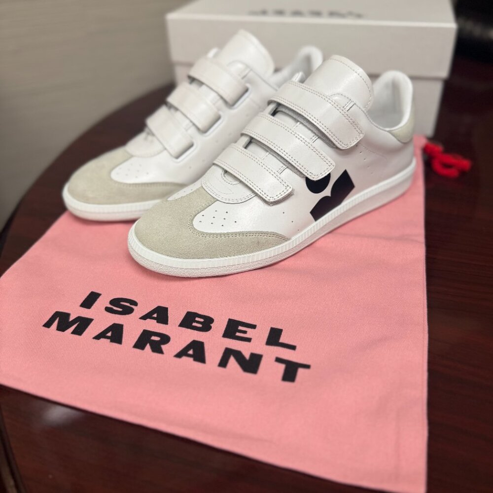 ISABEL MARANT Beth leather logo sneakers - NWT